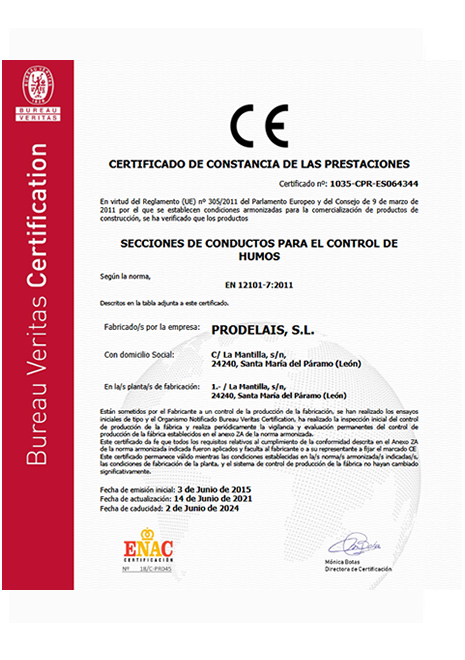 Certificado de constancia de las prestaciones